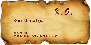 Kun Orsolya névjegykártya